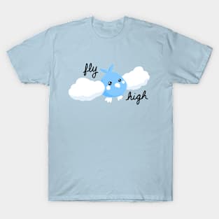 Kawaii Bird Flying Type Video Game Art T-Shirt